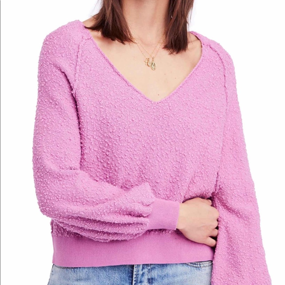 Free People Oversized Purple/pink Cozy Sweater M